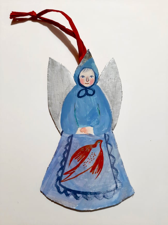 Silvery blue ~ Cardboard Christmas decoration