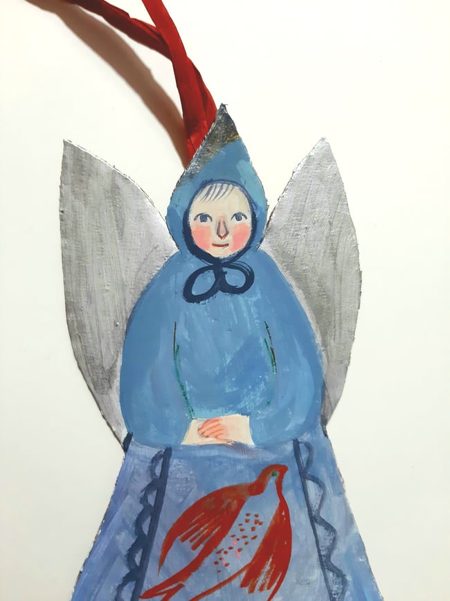 Silvery blue ~ Cardboard Christmas decoration