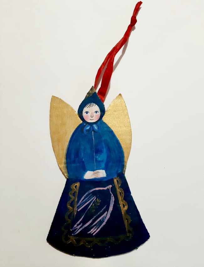 Gilded blues ~ Cardboard Christmas decoration