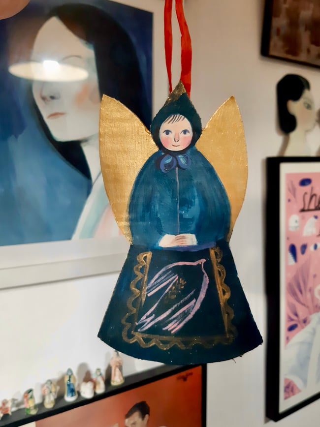 Gilded blues ~ Cardboard Christmas decoration