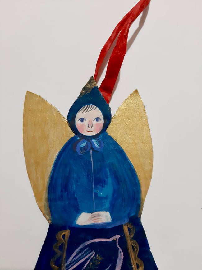 Gilded blues ~ Cardboard Christmas decoration