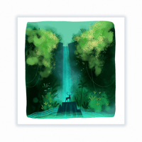 Image 1 of Le cerf et la cascade