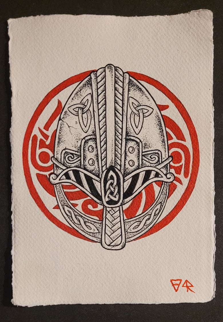 Image of Vikings Helmet original artwork 