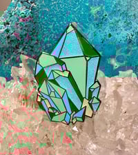 Image 3 of Quartz Crystal Cluster Enamel Pin 