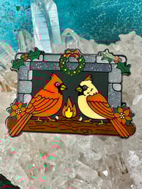 Image 3 of Christmas Cardinal Hard Enamel Pin