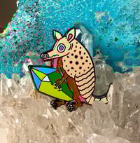 Image 3 of Armadillo with Crystal Enamel Pin