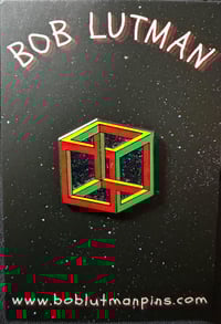 Image 4 of Escher Cube Enamel Pin