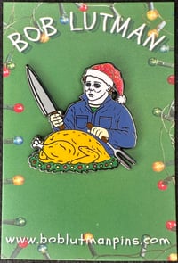 Image 4 of Michael Myers Christmas Mashup Enamel Pin