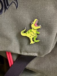 Image 4 of Glitter T-Rex Enamel Pin