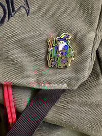 Image 5 of Blue Wizard Enamel Pin with Ship's Wheel: Bob's 1st Pin!