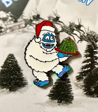Image 5 of Holiday Yeti Enamel Pin with Green Glitter Jello