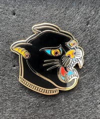 Image 5 of Panther with Gold Chain Enamel Pin 