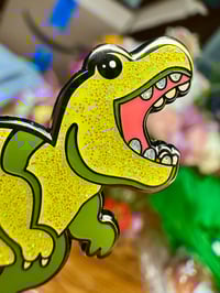 Image 5 of Glitter T-Rex Enamel Pin