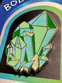 Image 5 of Quartz Crystal Cluster Enamel Pin 