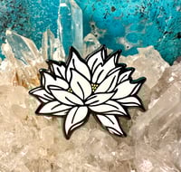 Image 3 of White Lotus Enamel Pin