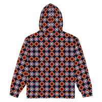 Image 2 of Red Orange Royalty Clouds Zip Hoodie