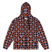 Image 1 of Red Orange Royalty Clouds Zip Hoodie