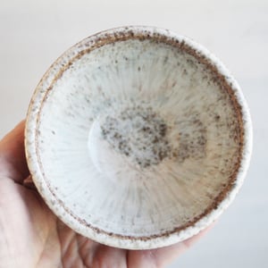Image of Three Rustic Prep Bowls in Toasted Marshmallow Glaze, Handcrafted Small Bowls, Made in the USA