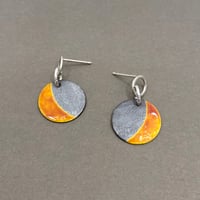 Orange Crescent Moon Drop-stud Earrings