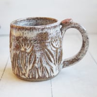 Image 5 of Handcrafted Rust Mug with Hand Carved Floral Design, 10 Ounce, Made in USA