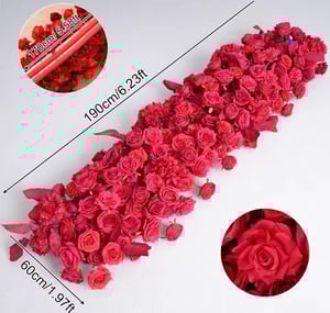 Image of 190 cm Red flower Runner/ Centerpieces 