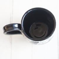 Image 9 of Black Crow Sgraffito Mug, Hand Carved Raven Coffee Cup, 14 oz Made in USA