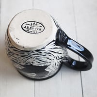Image 10 of Black Crow Sgraffito Mug, Hand Carved Raven Coffee Cup, 14 oz Made in USA