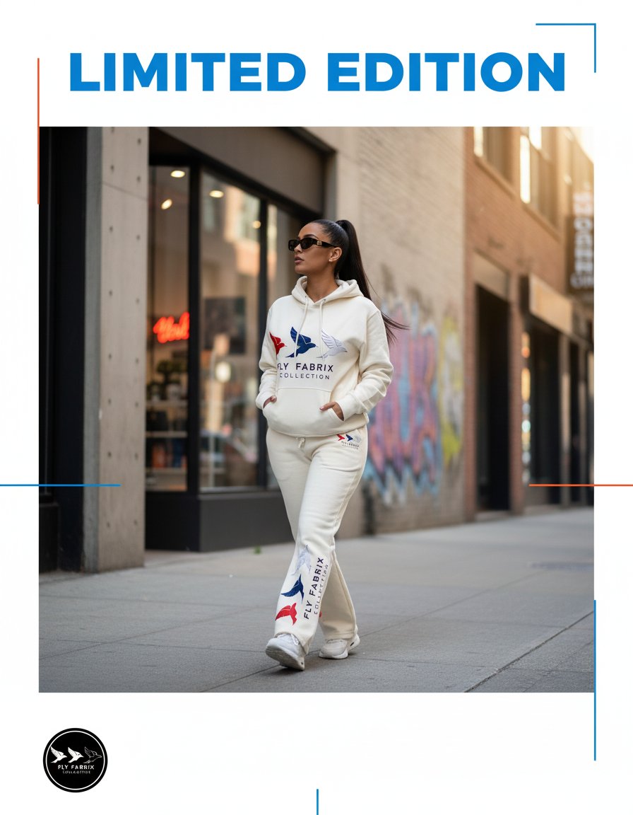 Image of Limited Cream STAY FLY Sweatsuit 