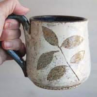 Image 5 of Pressed Leaves Nature Mug, Rustic Handcrafted Pottery Coffee Mug, Made in USA