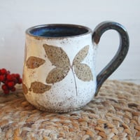 Image 7 of Pressed Leaves Nature Mug, Rustic Handcrafted Pottery Coffee Mug, Made in USA