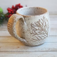 Image 3 of Nature Mug, 15 oz. Handcrafted with Pressed Cedar Evergreen Leaves, Made in USA