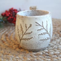 Image 4 of Nature Mug, 15 oz. Handcrafted with Pressed Cedar Evergreen Leaves, Made in USA