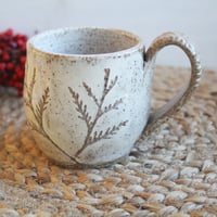 Image 7 of Nature Mug, 15 oz. Handcrafted with Pressed Cedar Evergreen Leaves, Made in USA
