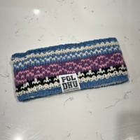 Image 1 of POLDHU SHERPA LINED WOOL HEADBAND - PURPLE/BLUE