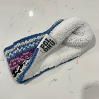 Image 2 of POLDHU SHERPA LINED WOOL HEADBAND - PURPLE/BLUE
