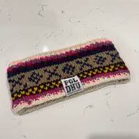 Image 1 of POLDHU SHERPA LINED WOOL HEADBAND - BROWN/PINK