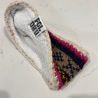 Image 2 of POLDHU SHERPA LINED WOOL HEADBAND - BROWN/PINK