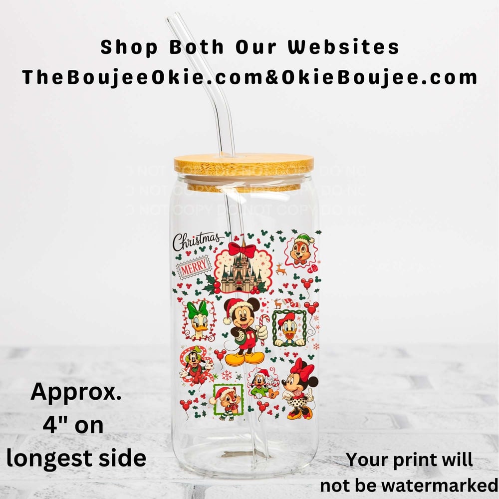 Image of Mickey Christmas Collage Uv Dtf Decal T8