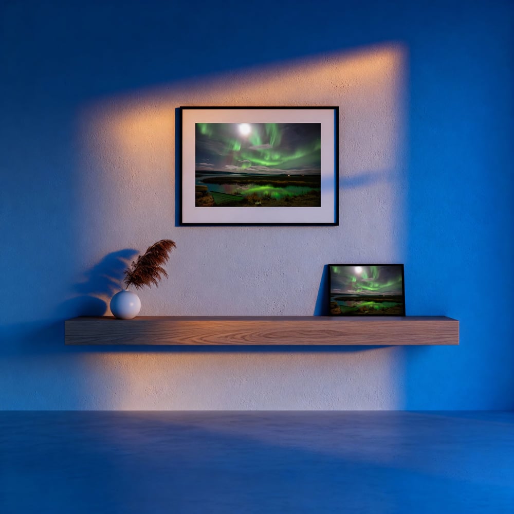 Image of Aurora dancing to the Moon