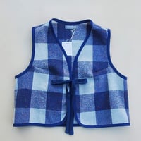Image 1 of Blue Wool Check Vest