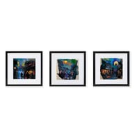 Image 1 of 3 Framed Original Watercolor Paintings of "Merchants at Dawn"