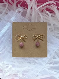 Image 1 of Rhodonite Bow Studs