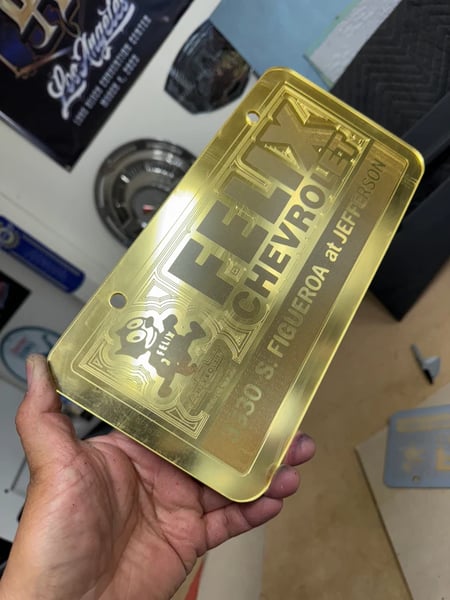Image of ALL GOLD FELIX CHEVROLET ICONIC LICENSE PLATE