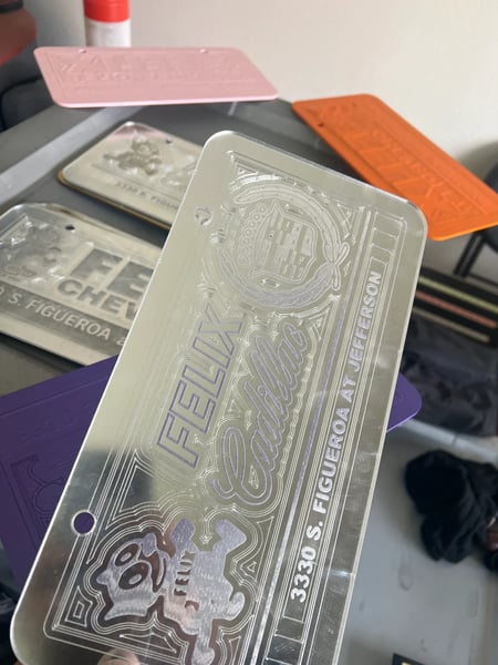 Image of ALL CHROME FELIX CADILLAC ICONIC LICENSE PLATE