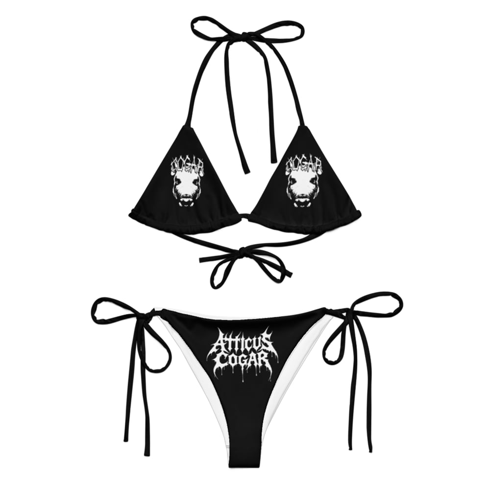 Image of Atticus Cogar Logo Black String Bikini