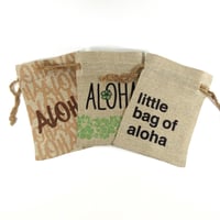 Image 1 of Burlap Bag Set (small) - "Aloha"