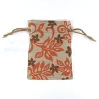 Image 3 of Burlap Bag Set (small) - "Leaf"