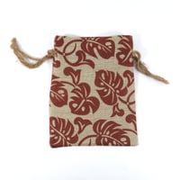 Image 4 of Burlap Bag Set (small) - "Leaf"