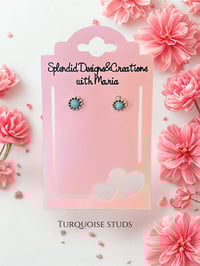 Image 3 of Tiny Turquoise Studs