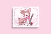 Sickly Sweet Tender Mender Fawn Print | Cute Vintage Kitsch Gloss Poster 8x10